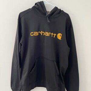 Carhartt Black Hoodie with Yellow Logo Sweatshirt